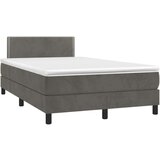 Box spring krevet s madracem tamnosivi 120 x 200 cm baršunasti | shoptok.hr