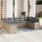  9-dijelni set vrtnih sofa s jastucima bež od poliratana 65.5 x 62 x 69 cm | shoptok.hr