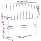 Tapecirani uzglavlje Sivo-smeđa 100 cm Čvrsto borovo drvo | shoptok.hr