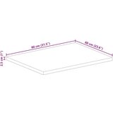 vidaXL Stolna ploča 80x60x2,5 cm pravokutna masivno obnovljeno drvo | shoptok.hr