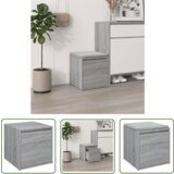 The Living Store Predalnik siva sonoma 40,5x40x40 cm inženirski les - Predalnik, (21744888) | Shoptok.si