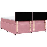  Krevet s oprugama i madracem ružičasti 200x200 cm baršunasti | shoptok.hr