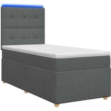  LED okvir za krevet s madracem Tamnosiva 90 x 190 cm Tkanina | shoptok.hr