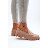 VINCEZA Women's Faux Leather Moccasins Beige Seravisa | Shoptok.si