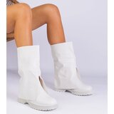 Gemre White ankle boots with a turned-down upper Rozalia | Shoptok.si