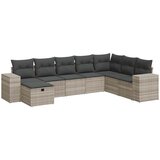 Maison Chic Seti vrtnega pohištva - Vrtna garnitura - Vrtni pohištvo set 8-delna z blazinami sv. siv poli ratan, (21798490) | Shoptok.si
