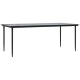  Vrtni stol - Blagovaonski stol crni 200x100x74 cm čelik i kaljeno staklo | shoptok.hr