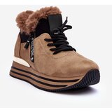 Boto Fur Platform Sports Shoes Dark Beige Jamarie | ePonuda.com
