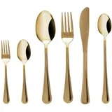 Pribor 24 kom od nehrđajućeg čelika u zlatnoj boji za 4 osobe Luce –