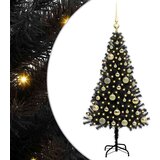 vidaXL Božićno drvce s 150 LED svjetlima s stalakom Crna 120 cm PVC | shoptok.hr