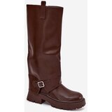 Boto Insulated boots with rolled shaft and buckle chocolate Fiorae | ePonuda.com