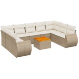 Maison Chic Seti vrtnega pohištva - Vrtna garnitura - Vrtni pohištvo set 10-delna z blazinami bež poli ratan, (21817031) | Shoptok.si