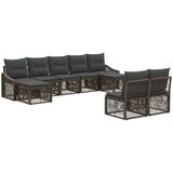 vidaXL Vrtna sedežna garnitura 9 pcs Siva poli ratan, (5000269902) | Shoptok.si