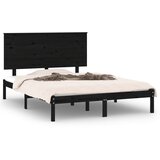 The Living Store Posteljni okvir črn iz trdne borovine 140x190 cm - Posteljni Okvir, (21529626) | Shoptok.si