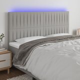  LED uzglavlje svjetlosivo 200x5x118/128 cm od tkanine | shoptok.hr