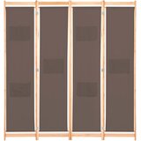 Sobna pregrada s 4 panela od tkanine 160 x 170 x 4 cm smeđa | Eponuda.ba