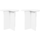  Bocni stol 2 pcs Bijela Ø 39 x 38 cm Konstruirano drvo - Bijela 2 | shoptok.hr