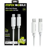Max Mobile DATA KABEL I-PHONE LIGHTNING-TYPE C PD 3A, MFI Apple CA-056 2m bijeli | shoptok.hr