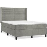  Krevet s oprugama i madracem svjetlosivi 140x190 cm baršunasti | shoptok.hr