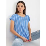 Fashion Hunters SUBLEVEL blue striped blouse with short sleeves Cene