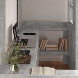  Postelja na podstrešju z mizo Betonsko siva 80 x 200 cm, (5000137061) | Shoptok.si