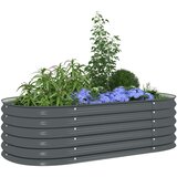  Vrtna sadilica od pocinčanog čelika 160 x 80 x 44 cm siva | shoptok.hr
