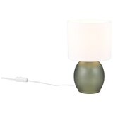 Tri O Bela/zelena namizna svetilka s tekstilnim senčnikom (višina 29 cm) Vela – | Shoptok.si