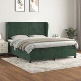 Maison Chic Box spring postelja - Vzmetna postelja z vzmetnico temno zelena 180x200 cm žamet SL22410, (21891931) | Shoptok.si