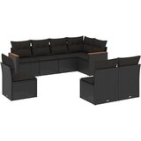  8-dijelni set vrtnih sofa od poliratana s jastucima crni | shoptok.hr