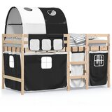The Living Store Otroški pograd s tunelom bel in črn 90x200 cm trdna borovina - Otroški Pograd, (21625270) | Shoptok.si