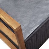  Klupa za pohranu 115 cm od poliratana i bagremovog drva crna | shoptok.hr