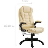 vidaXL Pisarniški stol krem umetno usnje | Shoptok.si