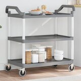 vidaXL 3-nadstropni voziček siv 99x50x96 cm aluminij | Shoptok.si
