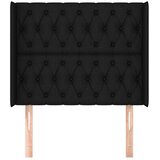  Uzglavlje s ušima crno 93x16x118/128 cm od tkanine | shoptok.hr