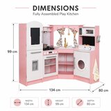 Ginger Home Velika dečija drvena kuhinja ugao sa sudoperom sa tekuc?om vodom, zvukom i svetlom, frižiderom, mikrotalasnom pec?nicom, mašino | Eponuda.com
