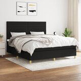 vidaXL Box spring postelja z vzmetnico črna 160x200 cm blago Cene