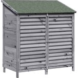 vidaXL Vrtna Šupa s krovom Siva 106 x 56 x 113 5 cm Čvrsto drvo jele - Siva 106 x 56 x 113 5 cm | shoptok.hr