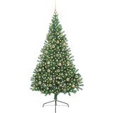vidaXL Umjetna preddekorirana božićna jelka Zelena 210 cm PVC | Shoptok.si