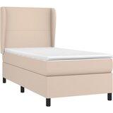 Krevet s oprugama i madrac cappuccino 90x190 cm od umjetne kože | shoptok.hr