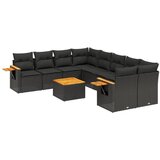  The Living Store Vrtna sedežna garnitura 9-delna z blazinami črn poli ratan - Vrtna Sedežna Garniture, (21443713) | Shoptok.si