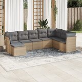  8-dijelni set vrtnih sofa od poliratana s jastucima bež | shoptok.hr