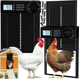 Elektronska avtomatska LCD vrata za kokošnjak s časovnikom 33x26cm črna