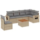  7-dijelni set vrtnih sofa s jastucima bež od poliratana | shoptok.hr