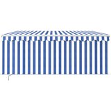 Tenda na ručno uvlačenje s roletom LED 3 x 2,5 m plavo-bijela | shoptok.hr