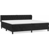  Krevet s oprugama i madracem crni 200x200 cm baršunasti | shoptok.hr