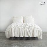 Linen Tales Bela podaljšana lanena posteljnina za zakonsko posteljo 200x220 cm – Linen Tales Cene