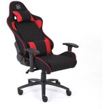 BIT FORCE KHAN F-2D igraća stolica s potpornim jastučićima, tkanina, 2D naslon za ruke, nosivost 150kg, crno/crvena | shoptok.hr