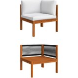  Vrtni set za sjedenje od 5 dijelova s jastucima, krem drvo, akacija i uže | shoptok.hr