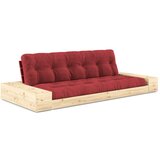 Karup Design Rdeča raztegljiva sedežna garnitura iz rebrastega žameta 244 cm Base – Cene