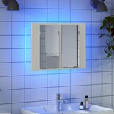  LED kupaonski ormarić s ogledalom bijeli 60x12x45 cm akrilni | shoptok.hr